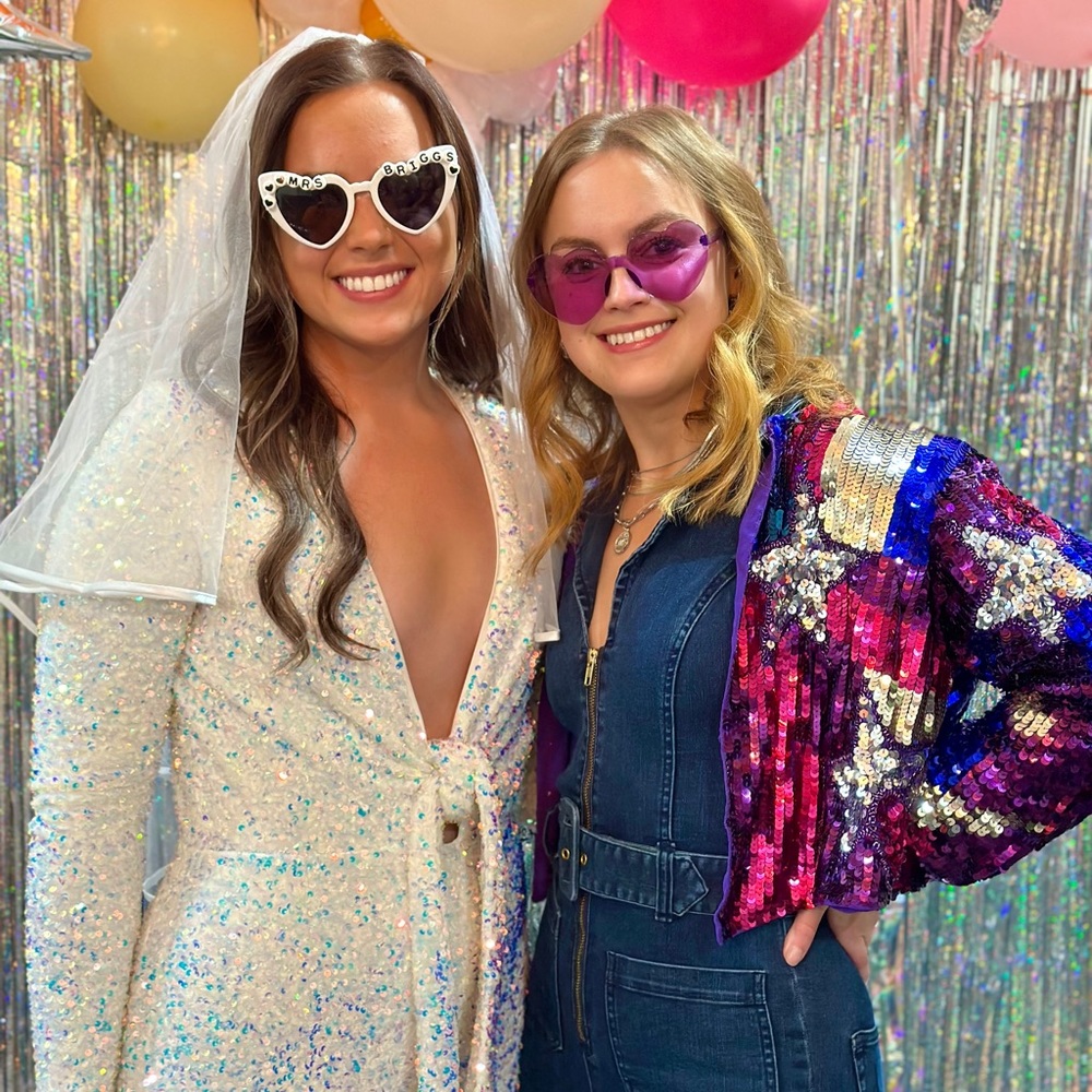Nasty Gal Sequined Colorful Open Cardigan Jacket with Stars